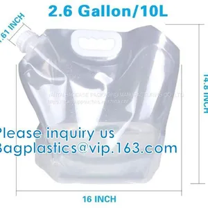 Portable Collapsible Hiking Water Container Foldable Water Bag 5 Liters,5L BPA Free Collapsible Water Bottle Handy Bags thumbnail-1