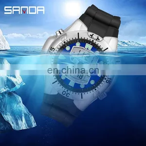 Sanda 3009 New Design Men LED Digital Watch Functional Waterproof Sport Watches Hip Hop thumbnail-5