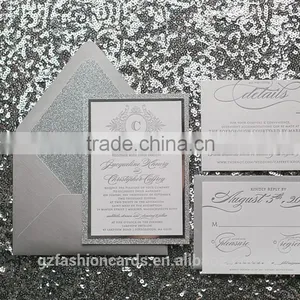 Wholesale Silver Envelope Wedding Invitation Card Glitter Quality Choice thumbnail-6