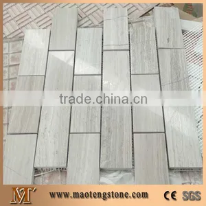 White Marble Mosaic Small Herringbone thumbnail-1