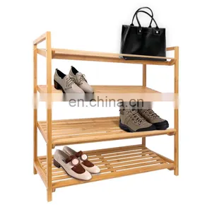 4 Tier Bamboo Shoe Rack Storage Rack Organizer Rack thumbnail-1