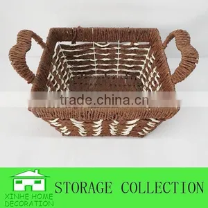 Square Shape Paper Rope Handmade Basket thumbnail-3