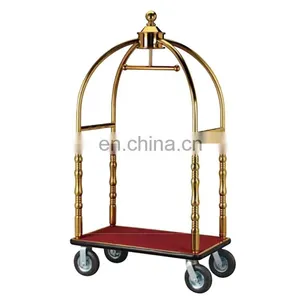 Sales Promotion Luxury 5 Star Lobby Luggage Cart Royal Polo Luggage Trolley/ Hotel Luggage Trolley Cart thumbnail-1