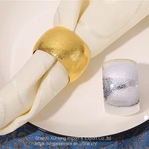 Metal Round Luxury Gold Napkin Rings For Wedding and Dinner Table Party thumbnail-1