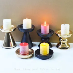 Wholesale Black Column Candle Holder Metal Candlestick Matte Black Candle Holder Home Decorations thumbnail-5
