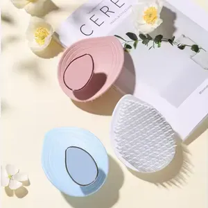 New Leaves Shaped Shampoo Brush Message Scalp Hairbrush Hard Tooth Shampoo Brush for Women Long Hair thumbnail-5