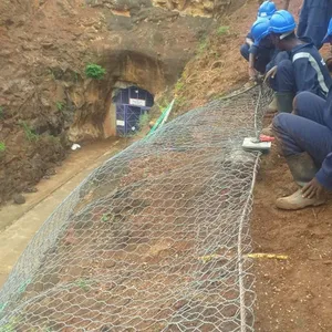 Double Twist Hexagonal Mesh Rockfall Netting Drapery System for for Rockfall Mitigation Slope Consolidation Works thumbnail-4