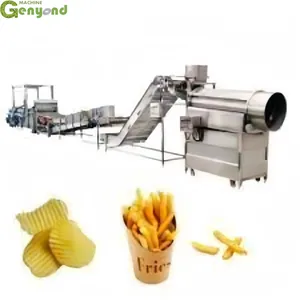 Genyond 100-1000 Kgs/H Automatic or Semi-Automatic Frozen French Fries Processing Line/ Potato Chips Making Machine thumbnail-3