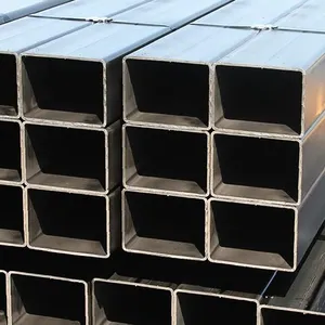 Q235 Carbon Steel Square Tube Hot Rolled Rectangular ERW Metal Black 80 X 80 Bending and Cutting Services thumbnail-5
