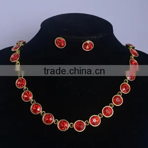 Dignified Crystal Chain Silver Fashion Jewelry Necklace Set thumbnail-3