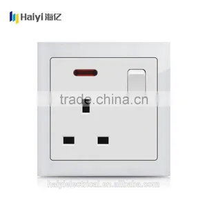 UK 13A Socket White Glass CE BS Approved UK Standard Electrical Wall Socket thumbnail-2