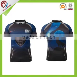 No MOQ Subliamtion Rugby Shirt Blue and Red, Rugby Jersey South Africa thumbnail-4