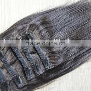 2015 Hot Selling Double Drawn Thick Ends Clip In Hair Extension thumbnail-4