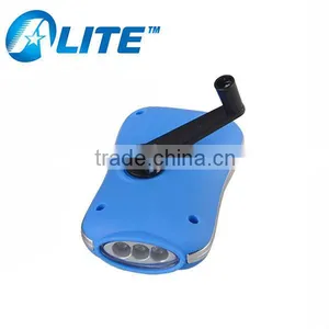 3 LED Rechargeable Mini Flat Dynamo Hand Crank Flashlight thumbnail-1