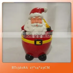 Santa Head Christmas Tree Novelty Ceramic Storage Jars thumbnail-1