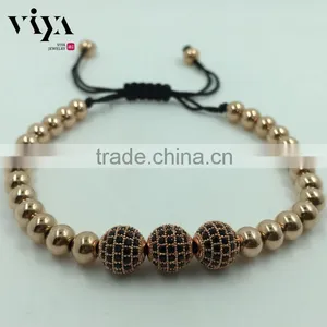 Newest Fashion Beads Man Wrap Bracelet and Braided Rope Round Beads Bracelet Jewelry thumbnail-6