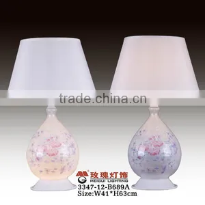 White Glass Lamp With Surface Flower thumbnail-1