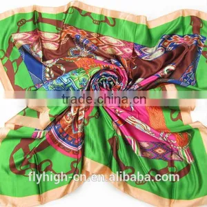 Factory Price Cheap Gift Silk Chiffon Custom Silk Square Scarf thumbnail-3