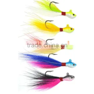 20 Piece High Quality CFF002 China Wholesale Fishing Lures/ Fish Bucktail Jig/ Bucktail Jig With Hook thumbnail-1