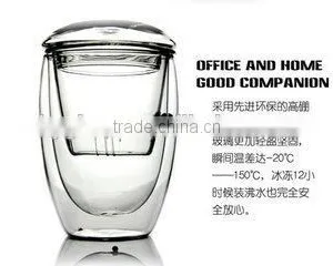 Crystal Borosilicate Transparent Double Wall Glass Tea Cup thumbnail-1
