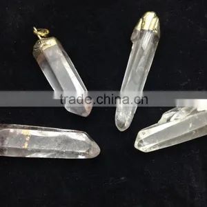Wholesale Natural Druzy Stone Fashionable Crystal Gold Plated Edge Pendant thumbnail-2