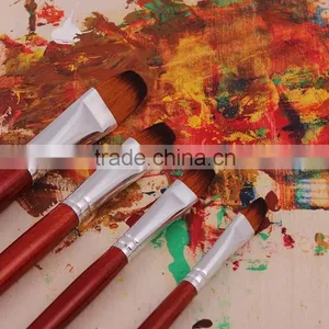 In Stock 6pcs Professional High Quality Filbert Shape Nylon Hair Artist Brush thumbnail-6