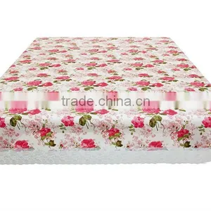 PVC/PEVA Tablecloth With Lace Border & Flannel Backing, Waterproof & Oilproof thumbnail-6