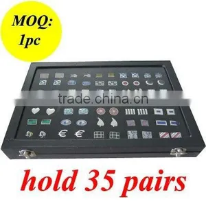 Black Leather 35-pair Cufflink Display Box thumbnail-1