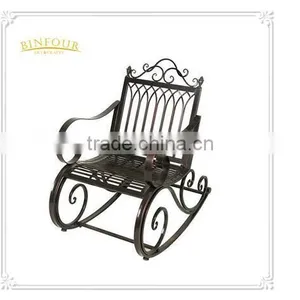 Cheap Best Adult Modern Garden Black Metal Rocking Chair thumbnail-1
