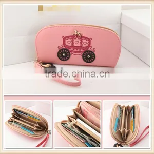 2015 Low MOQ Purse Cheap Oval Carriage Shape Design Clutch Wallet With Tote Band thumbnail-4