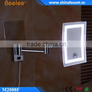 Rectangle Thin Wall Mirror Acrylic Glossy 3X Magnify Led Makeup Mirror thumbnail-1