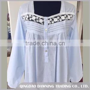 Fashionable White Cotton Nightgown Sleepwear thumbnail-2