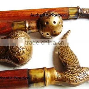 NAUTICAL ANTIQUE BRASS DIFFERENT DESIGN WALKING CANES-DECORATIVE WALKING CANES-BEAUTIFUL WALKING CANES Wk1178 thumbnail-4