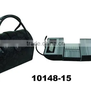 Wholesale Black Jewelry Box With Handle/ring Holder thumbnail-1