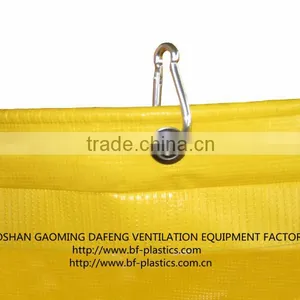 680GSM Fire Resistant Yellow Strong PVC Tunnel Vent Duct With Snap Hooks thumbnail-2