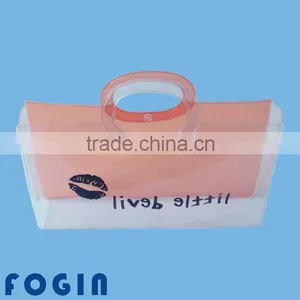 Clear Vinyl Pvc Button Bags With Handles thumbnail-1
