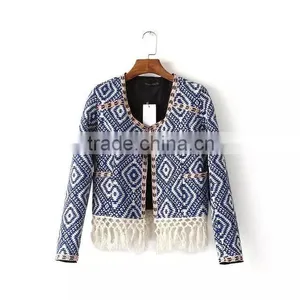 Cheap China Wholesale Clothing Tassel Open Front Vintage Top thumbnail-1