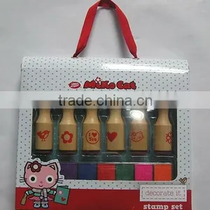 Wooden Stamp W/Ink Pad Set thumbnail-1