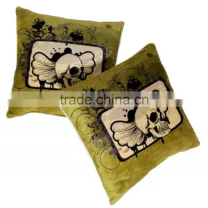 Eco-friendly Halloween Skull Plush Square Party Decorative Pillow thumbnail-2