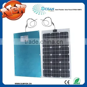 60w 12v Semi-flexible Solar Panel With Weatherproof Low-profile & Lightweight Design. thumbnail-1
