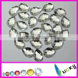 Sew on Flatback Teardrop Shape Crystal ab Color Strass Rhinestones, Can be With or Without Holes Glue on for Clothes thumbnail-4
