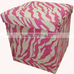 Beautiful!Zebra Suede Foldable Storage Ottoman thumbnail-1