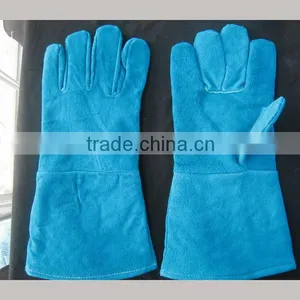 BC Grade Green Color Cow Split Welding Glove thumbnail-1
