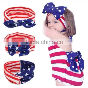 The New Baby Children's Hair Accessories National Day Flag Models Rabbit Ears Bow Cross With the New Foreign Trade thumbnail-1