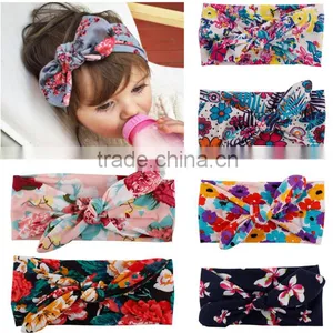 15 Inch New Children Baby Printing Knotted Hair Band Europe Rabbit Ears Headband Simple Bohemia Fashion Hair Ornaments thumbnail-1