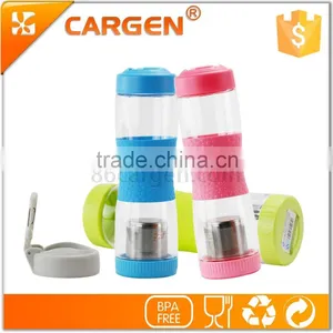 BPA Free 500ml Carabiner Plastic Sport Tea Filter Bottle thumbnail-1