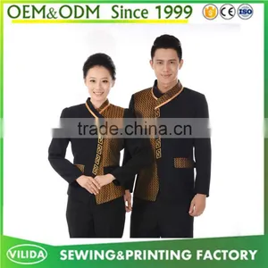 Customized High Quality Hotel Uniform for Waiter and Waitress From Guangzhou Factory thumbnail-1
