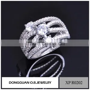 Brass Material Jewelry Ring Clear Zircon Stone Finger Ring Holder thumbnail-1