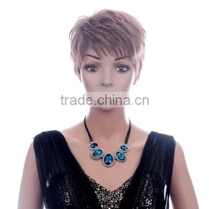High Density Cheap Synthetic Women Short Bobo Wig Brown China Wig Supplier thumbnail-2