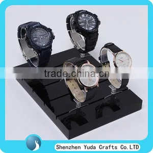 Black Watch Display Tray With Slots, Manafacture MDF Watch Stand With C Ring Holders thumbnail-4